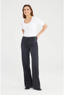 Maxine wide leg jeans black vt Zwart - 28-30
