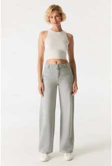 Maxine wide leg jeans light grey Grijs - 27-32