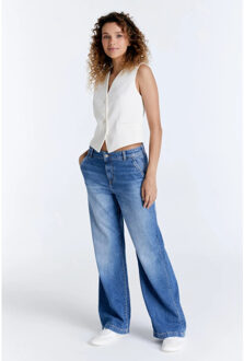 Maxine wide leg jeans medium blue Blauw - 29-34
