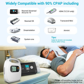 MAXOAK CPAP Battery Backup CPAP Power Bank for Airsense 10 Resmed S9 Philip REMstar System one 60 50 Dreamstation Z1 Aircurve