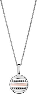 'Maxwell' Dames 925 Sterling Zilveren Set: Halsketting + Oorbellen + Ring - Zilver/Roze SET-7501 Zilver en roségoud - N