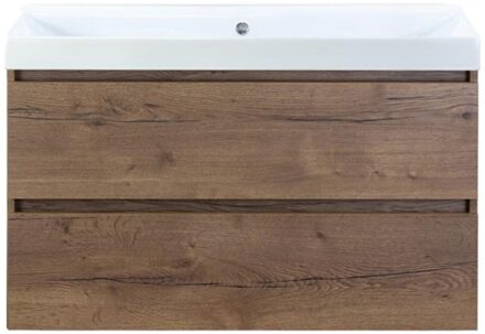 Maxx XL Badmeubelset 100 cm - Tabacco - Wastafel Just Zonder Kraangat