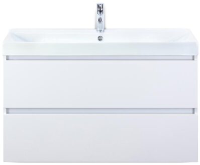 Maxx XL Badmeubelset 100 cm - Wit Hoogglans - Wastafel Just 1 Kraangat