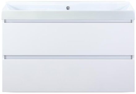 Maxx XL Badmeubelset 100 cm - Wit Hoogglans - Wastafel Just Zonder Kraangat