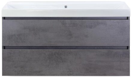 Maxx XL Badmeubelset 120 cm - Beton Antraciet - Wastafel Just Enkel Zonder Kraangat