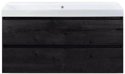 Maxx XL Badmeubelset 120 cm - Black Oak - Wastafel Just Enkel Zonder Kraangat