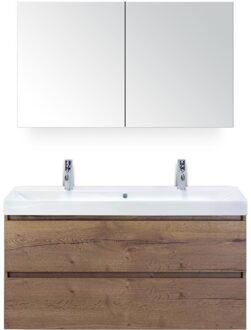 Maxx XL Badmeubelset 120 cm - Tabacco - Wastafel Just Enkel 2 Kraangaten met Spiegelkast