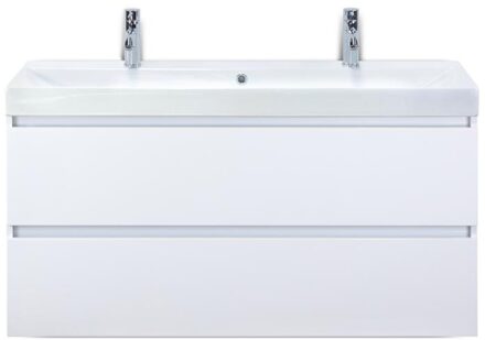 Maxx XL Badmeubelset 120 cm - Wit Hoogglans - Wastafel Just Enkel 2 Kraangaten