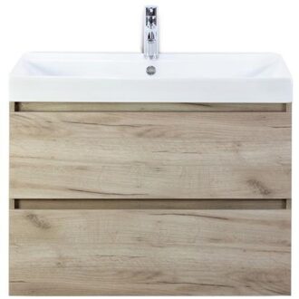 Maxx XL Badmeubelset 80 cm - Craft Oak - Wastafel Just 1 Kraangat