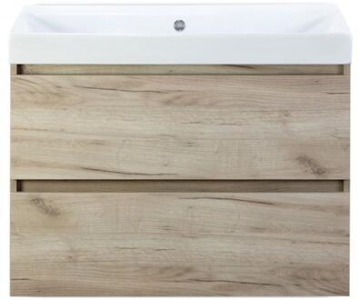 Maxx XL Badmeubelset 80 cm - Craft Oak - Wastafel Just Zonder Kraangat