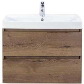 Maxx XL Badmeubelset 80 cm - Tabacco - Wastafel Just 1 Kraangat