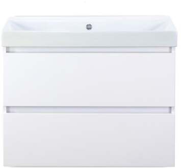 Maxx XL Badmeubelset 80 cm - Wit Hoogglans - Wastafel Just Zonder Kraangat