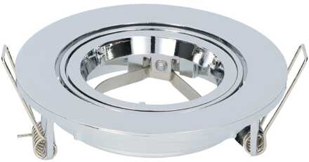 Maya - LED Inbouwspot - Kantelbaar armatuur - Diameter 93mm - GU10 Fitting incl. lamphouder - Rond - IP20 voor binnen - Chroom