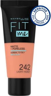 Maybelline Fit Me Matte & Poreless Foundation - 242 Light Honey - 30 ml