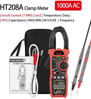 Mayilon HT208A/HT208D Digitale Stroomtang Multimeter Ac Gelijkstroom Spanning Stroom Diode Continuïteit Ncv Test Clamp Meter