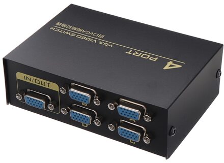 Mayitr 1Pc 130Mhz 1 Naar 4 Vga Video Splitter 4 Poort Monitor Switch Vga Converter Adapter Box Voor pc Computer