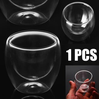 Mayitr 1pc Double Wall Cup hittebestendig Transparante Koffie Bierglas Mok Cups 80ml Drinkware