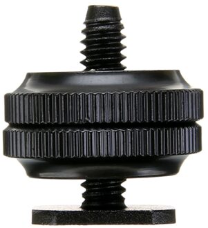 Mayitr Pro 1/4 "Dual Noten Statief Schroef Zwart Naar Flash Shoe Adapter Voor Camera Studio Accessoire