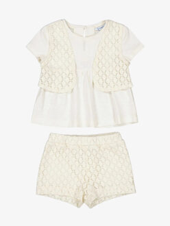 Mayoral Crochet short set Ecru - 104