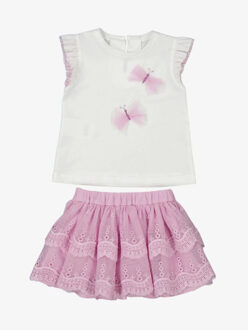 Mayoral Embroidered tulle skirt set Paars - 92