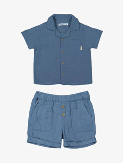 Mayoral Jongens set short blouse crinckle Blauw - 86