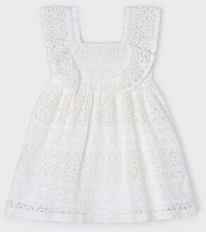 Mayoral Meisjes jurk kant - Natural - Maat 134