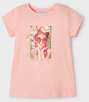 Mayoral Meisjes t-shirt - Zalm - Maat 98