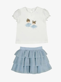 Mayoral Set rok natural skyblue Veelkleurig - 86