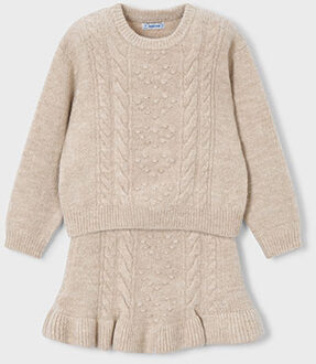 Mayoral winter rok-set meisjes - zand - tricot - Maat 110