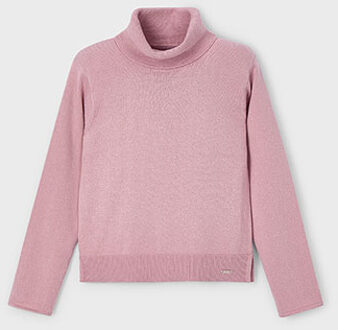 Mayoral winter sweater meisjes - roze - coltrui - gebreid - Maat 140