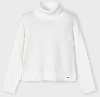 Mayoral winter sweater meisjes - wit - coltrui - gebreid - Maat 98