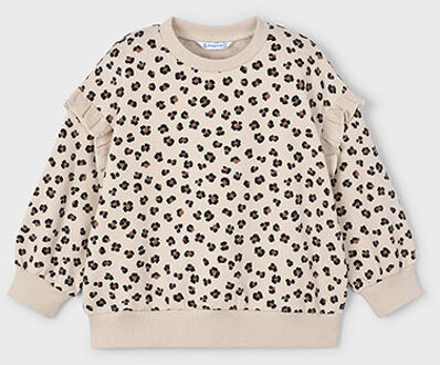 Mayoral winter sweater meisjes - zand - ruffle mouw - Maat 98
