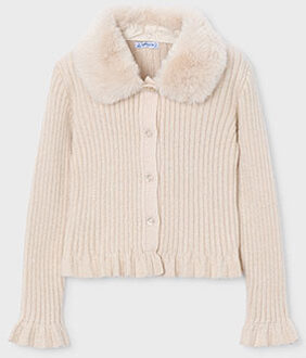 Mayoral winter vest meisjes - beige - fur - Maat 98