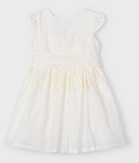 Mayoral Zomer jurk meisjes - natural wit - Maat 116