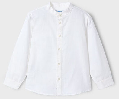 Mayoral Zomer polo shirt L/S mao kraag jongens - wit - Maat 110