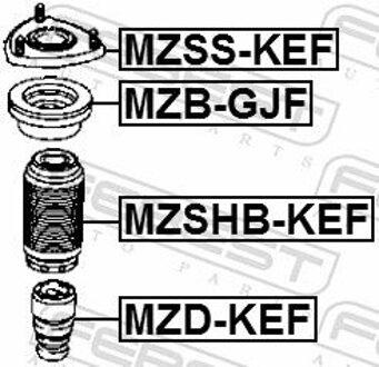 Mazda Aanslagrubber, vering MZDKEF
