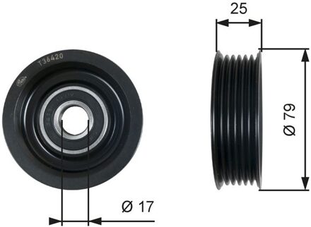 Mazda Geleide rol/omdraairol v-snaren DriveAlign® T36420