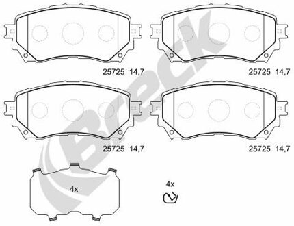 Mazda Remblokkenset, schijfrem 257250070100