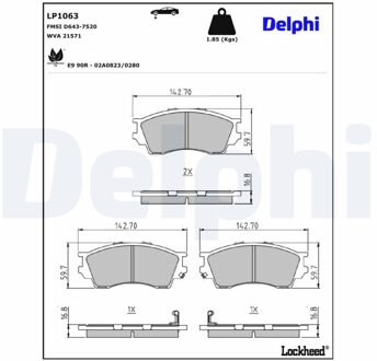 Mazda Remblokkenset, schijfrem LP1063
