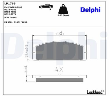 Mazda Remblokkenset, schijfrem LP1766