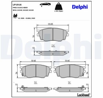 Mazda Remblokkenset, schijfrem LP1916