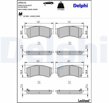 Mazda Remblokkenset, schijfrem LP2111