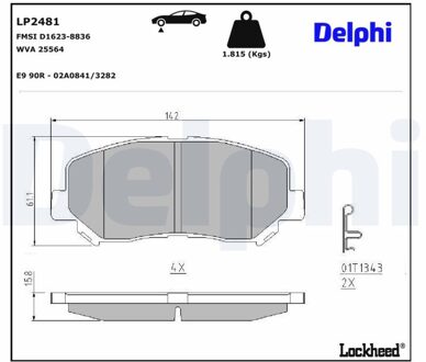 Mazda Remblokkenset, schijfrem LP2481