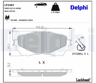 Mazda Remblokkenset, schijfrem LP2487