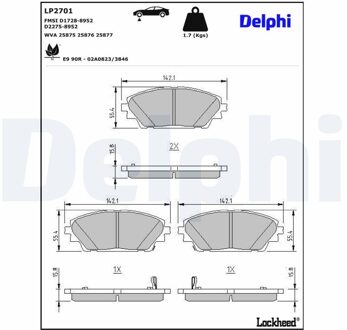 Mazda Remblokkenset, schijfrem LP2701
