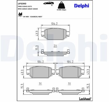 Mazda Remblokkenset, schijfrem LP3393