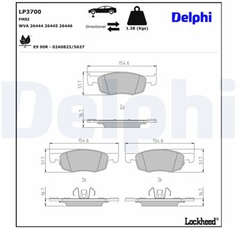 Mazda Remblokkenset, schijfrem LP3700