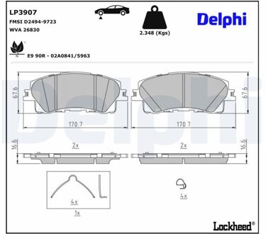 Mazda Remblokkenset, schijfrem LP3907