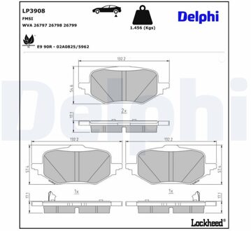 Mazda Remblokkenset, schijfrem LP3908