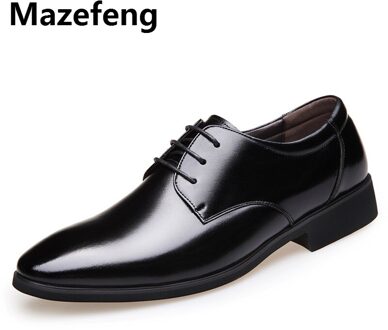 Mazefeng Leer Mannen Brogues Schoenen Lace-Up Bullock Business Jurk Mannen Oxfords Schoenen Mannelijke Formele schoenen 6.5